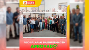 Câmara de Caiçara aprova Piso Nacional da Enfermagem